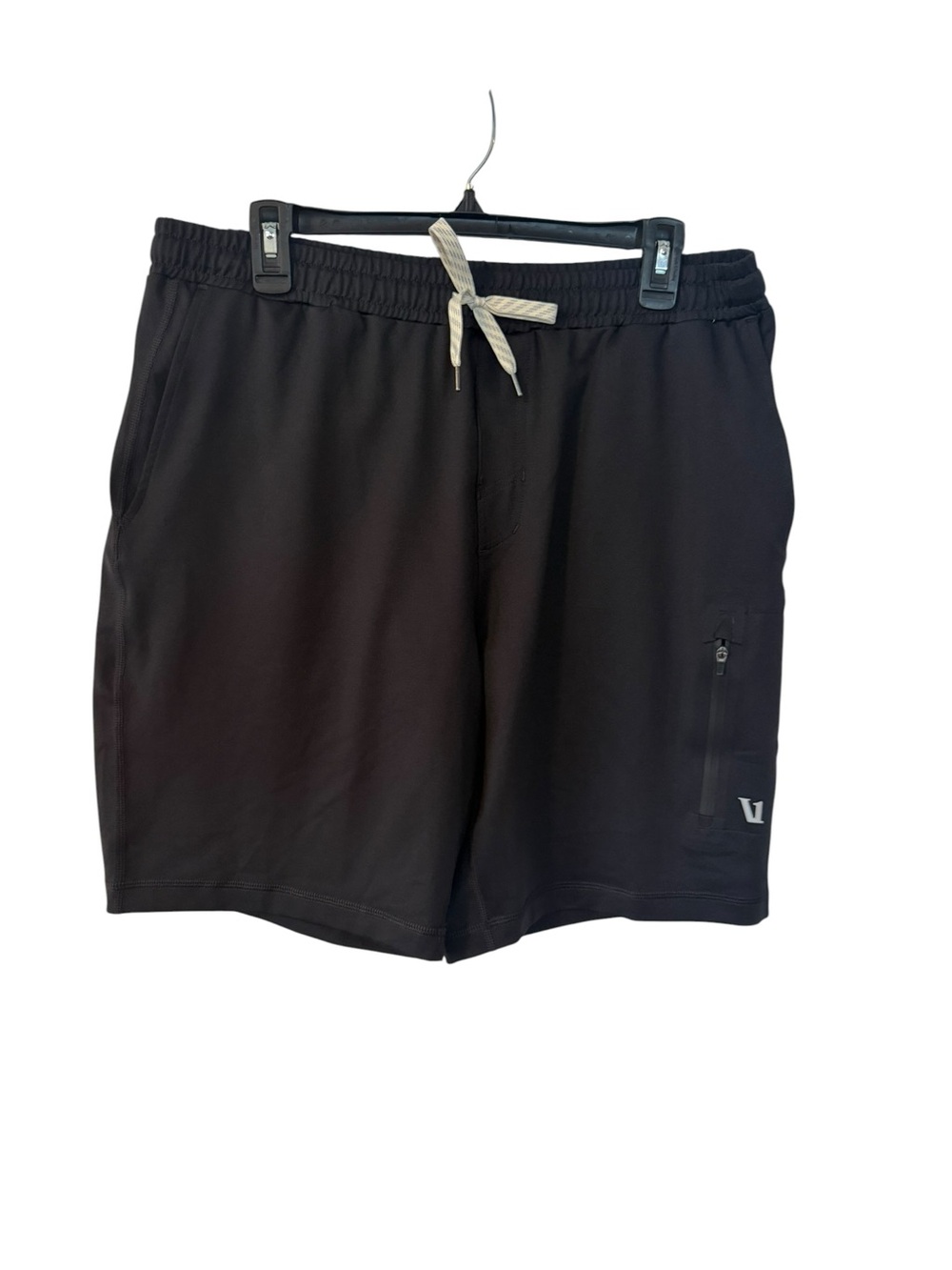Vuori Black Athletic Drawstring Shorts with Zip Pocket Mens size large like new